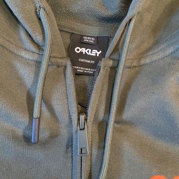 OAKLEY GRIPS Men's Zip Up Hoodie Sweatshirt Size XL XLarge Green Colored - Picture 3 of 7